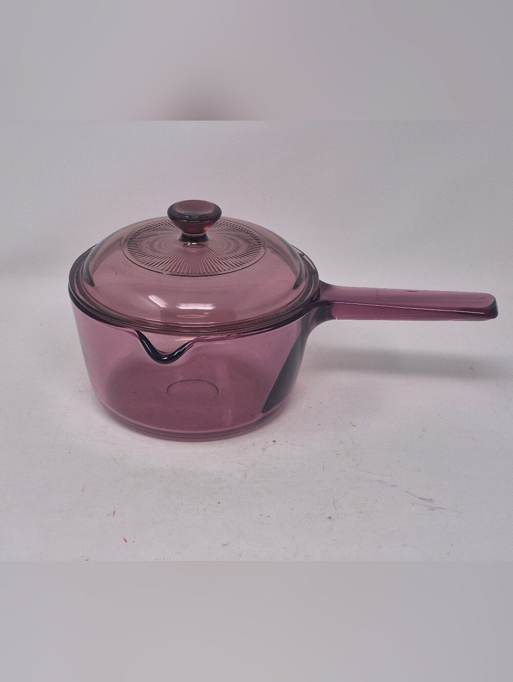 Pyrex Vision Ware Corning Cranberry Cookware 1 L Saucepan Pot Woth Lid